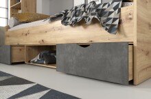 Jugendzimmer-Set >Lupo< in Artisan Eiche, Betonoptik Dunkelgrau