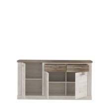 Sideboard >Duro< (BxHxT: 173,9x90,3x41,3 cm) Pinia Weiss mit Eiche Antik