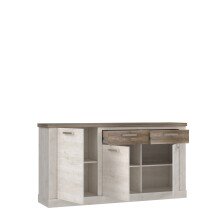 Sideboard >Duro< (BxHxT: 173,9x90,3x41,3 cm) Pinia Weiss mit Eiche Antik