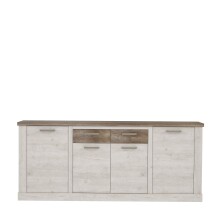 Sideboard >Duro< (BxHxT: 212,9x90,3x41,3 cm) Pinia Weiss mit Eiche Antik