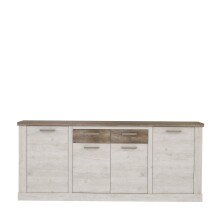 Sideboard >Duro< (BxHxT: 212,9x90,3x41,3 cm) Pinia Weiss mit Eiche Antik