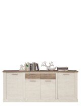 Sideboard >Duro< (BxHxT: 212,9x90,3x41,3 cm) Pinia Weiss mit Eiche Antik