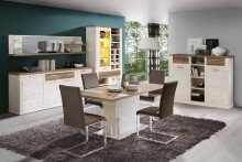 Sideboard >Duro< (BxHxT: 212,9x90,3x41,3 cm) Pinia Weiss mit Eiche Antik