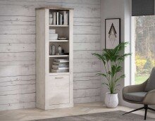 Regal >Duro< (BxHxT: 71,2x212x41,3 cm) Pinia Weiss kombiniert mit Eiche Antik