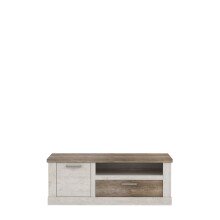 TV-Board >Duro< (BxHxT: 139,6x52x52 cm) Korpus Pinia Weiss mit Eiche Antik