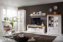 Vitrine >WZ-0133< (BxHxT: 79x214x42 cm) in weiß - 79x214x42 (BxHxT)
