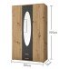 Kleiderschrank >Kassel< (BxHxT: 120x195x55 cm) in Artisan Eiche / Graphit