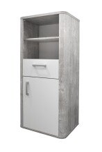 Beistellschrank >Frieda< (BxHxT: 55x128x41 cm) vintage wood grey/weiß matt lack