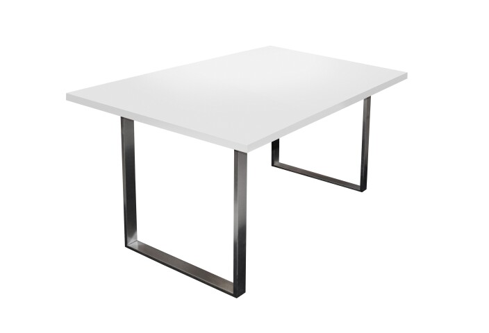 Esstisch >Steel< (BxHxT: 138x76x90 cm) in weiß matt lack - 138x76x90cm (BxHxT)