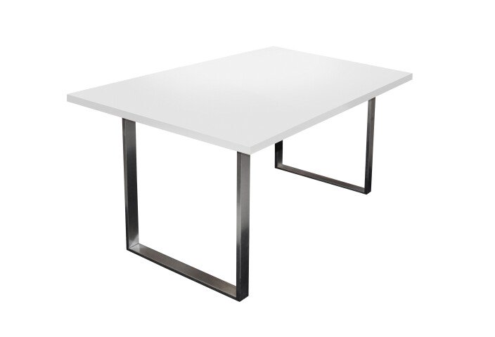 Esstisch >Steel< (BxHxT: 138x76x90 cm) in weiß matt lack - 138x76x90cm (BxHxT)