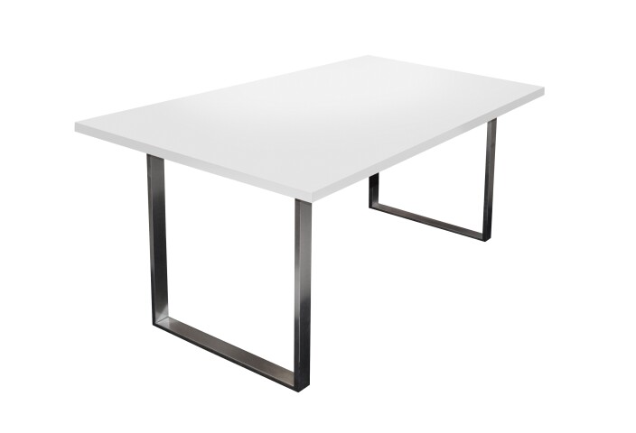 Esstisch >Steel< (BxHxT: 160x76x90 cm) in weiß matt lack - 160x76x90cm (BxHxT)