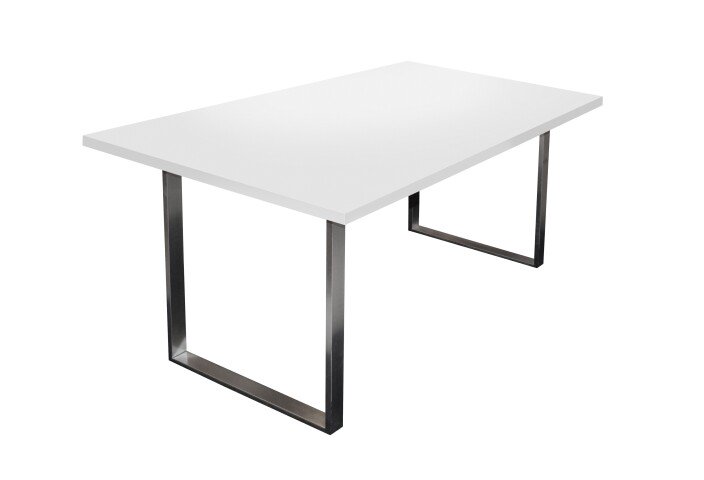 Esstisch >Steel< (BxHxT: 160x76x90 cm) in weiß matt lack - 160x76x90cm (BxHxT)