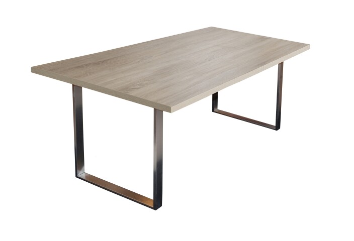 Esstisch >Steel< (BxHxT: 180x76x90 cm) in eiche sägerau - 180x76x90cm (BxHxT)