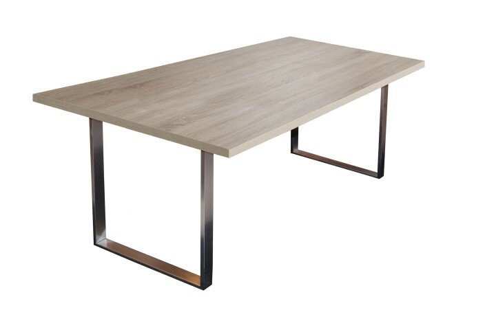 Esstisch >Steel< (BxHxT: 200x76x100 cm) in eiche sägerau - 200x76x100cm (BxHxT)