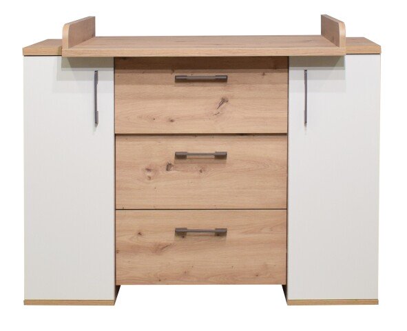 Wickelkommode >Cindy< (BxHxT: 117x92x71 cm) in asteiche / weiß matt lack