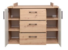Wickelkommode >Cindy< (BxHxT: 117x92x71 cm) in asteiche / weiß matt lack