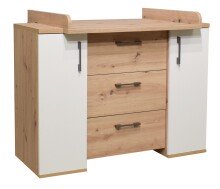 Wickelkommode >Cindy< (BxHxT: 117x92x71 cm) in asteiche / weiß matt lack