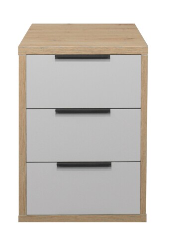 Nachtkommode >Clyde< (BxHxT: 49x70x45 cm) in asteiche / kreidegrau matt lack