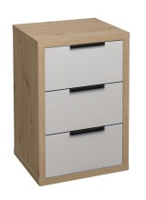 Nachtkommode >Clyde< (BxHxT: 49x70x45 cm) in asteiche / kreidegrau matt lack