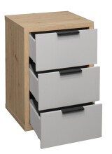 Nachtkommode >Clyde< (BxHxT: 49x70x45 cm) in asteiche / kreidegrau matt lack