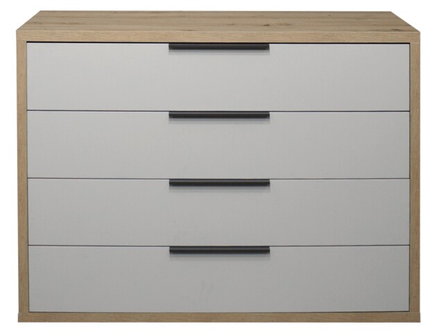 Kommode >Clyde< (BxHxT: 122x90x45 cm) in asteiche / kreidegrau matt lack