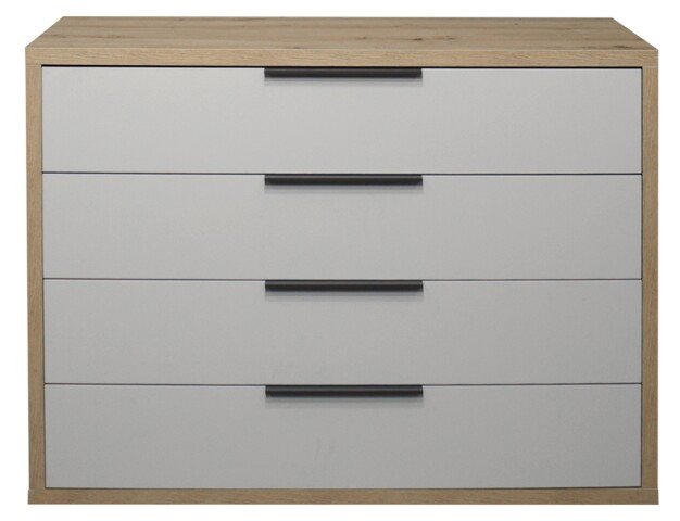 Kommode >Clyde< (BxHxT: 122x90x45 cm) in asteiche / kreidegrau matt lack
