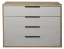 Kommode >Clyde< (BxHxT: 122x90x45 cm) in asteiche / kreidegrau matt lack