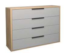 Kommode >Clyde< (BxHxT: 122x90x45 cm) in asteiche / kreidegrau matt lack