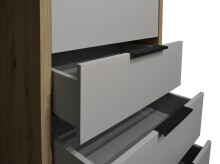 Kommode >Clyde< (BxHxT: 122x90x45 cm) in asteiche / kreidegrau matt lack