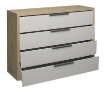 Kommode >Clyde< (BxHxT: 122x90x45 cm) in asteiche / kreidegrau matt lack