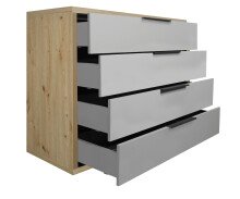Kommode >Clyde< (BxHxT: 122x90x45 cm) in asteiche / kreidegrau matt lack