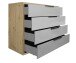 Kommode >Clyde< (BxHxT: 122x90x45 cm) in asteiche / kreidegrau matt lack