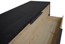 Kommode >Clyde< (BxHxT: 122x110x45 cm) in flamed wood black / asteiche