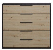 Kommode >Clyde< (BxHxT: 122x110x45 cm) in flamed wood black / asteiche