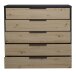 Kommode >Clyde< (BxHxT: 122x110x45 cm) in flamed wood black / asteiche
