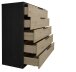 Kommode >Clyde< (BxHxT: 122x110x45 cm) in flamed wood black / asteiche