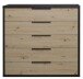 Kommode >Clyde< (BxHxT: 122x110x45 cm) in flamed wood black / asteiche