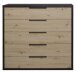 Kommode >Clyde< (BxHxT: 122x110x45 cm) in flamed wood black / asteiche