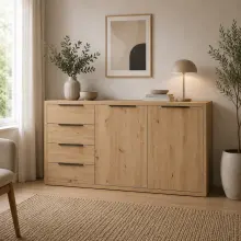 Kommode >Clyde< (BxHxT: 180x90x45 cm) in asteiche -...
