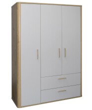 Kleiderschrank >Lilly< (BxHxT: 138x189x51 cm) asteiche / kreidegrau matt lack