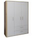 Kleiderschrank >Lilly< (BxHxT: 138x189x51 cm) asteiche / kreidegrau matt lack