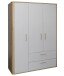 Kleiderschrank >Lilly< (BxHxT: 138x189x51 cm) asteiche / kreidegrau matt lack