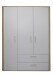 Kleiderschrank >Lilly< (BxHxT: 138x189x51 cm) asteiche / kreidegrau matt lack