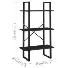 Regal >3007030< (LxBxH: 30x60x105 cm) in Schwarz - 30x60x105 (LxBxH)