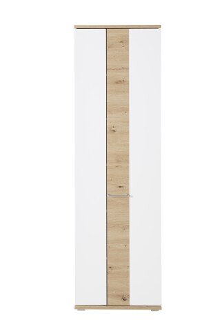 Garderobenschrank >SIGNO II< (BxHxT: 60x200x38 cm) in Artisan/Weiß aus MDF
