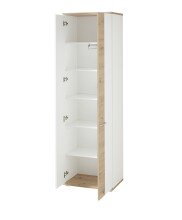 Garderobenschrank >SIGNO II< (BxHxT: 60x200x38 cm) in Artisan/Weiß aus MDF