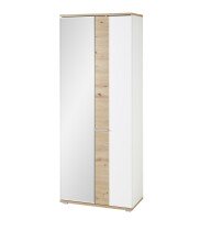 Garderobenschrank >SIGNO II< (BxHxT: 80x200x38 cm) in Artisan/Weiß aus MDF