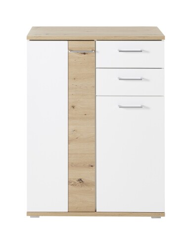 Schuhschrank >SIGNO II< (BxHxT: 80x106x38 cm) in Artisan/Weiß aus MDF