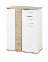 Schuhschrank >SIGNO II< (BxHxT: 80x106x38 cm) in Artisan/Weiß aus MDF