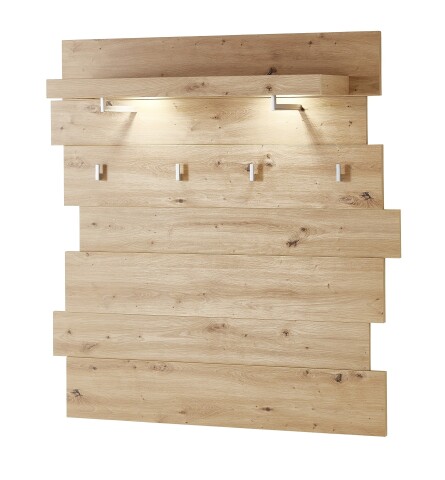Garderobenpaneel >SIGNO II< (BxH: 120x125 cm) in Artisan Eiche - 120x125 (BxH)